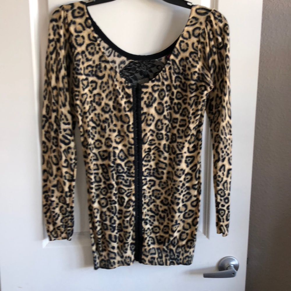 Betsy Leopard print cardigan